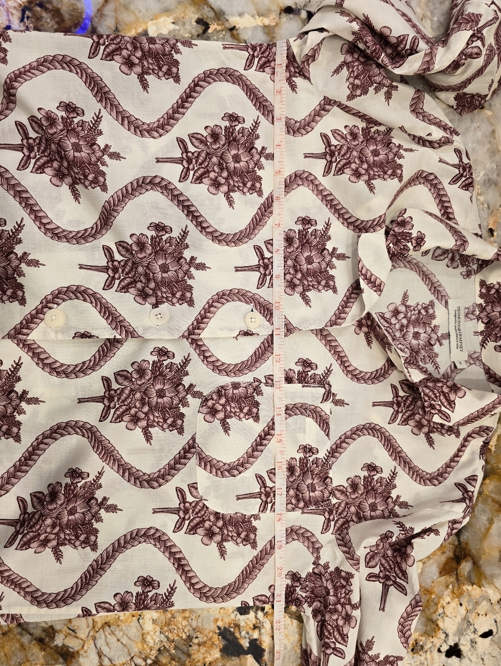Desmond & Dempsey Alpen Flora Boxy Shirt in Organic Cotton-voile - Picture 5 of 7